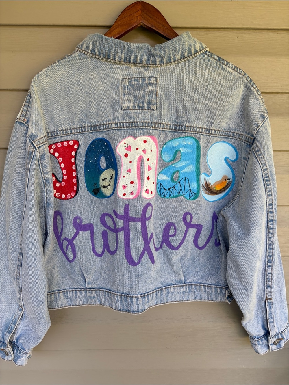 Jonas Brothers Highway Jeans Unique Wearable Fan Art Hand Painted Jacket XL